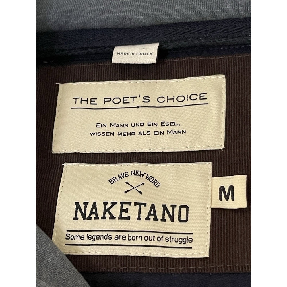 Naketano Women's Full Zip Blue Hoodie Poet's Choice Pockets Size M - Picture 2 of 10